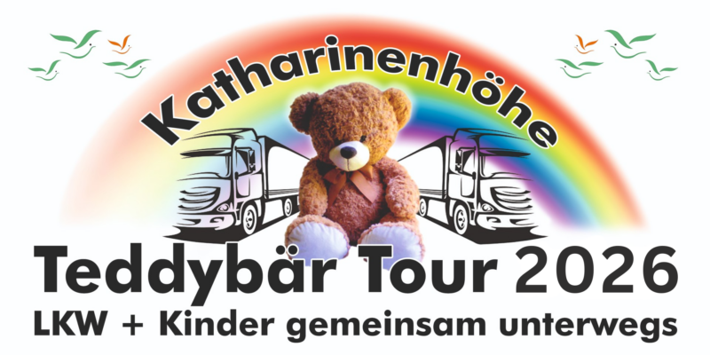 Teddybärtour 2026 Kindern der Rehaklinik Katharinenhöhe im Schwarzwald eine Freude bereiten und mit dem LKW mitfahren lassen.